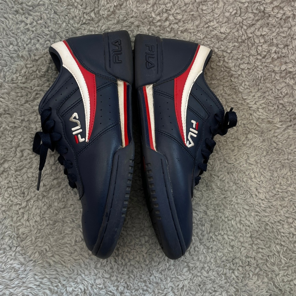 Fila Original Fitness Sneakers Mens 8.5 Navy Blue Red White 11F16LT-460 - Picture 6 of 13